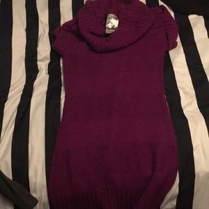 Pink turtleneck sweater dress